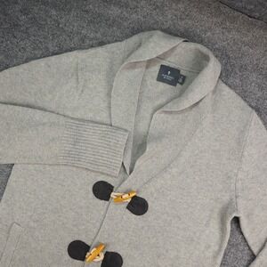Hawkings McGill Cardigan Sweater Mens Medium Gray‎ Shawl Collar Toggle Academia